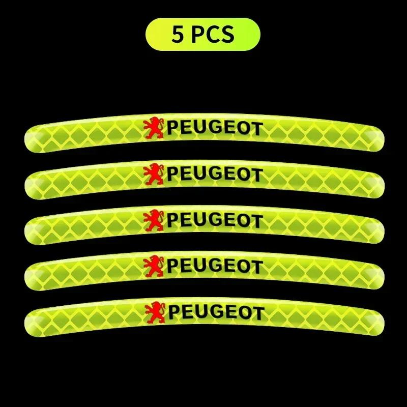 

2026 Горячая наклейка на автомобиль Наклейка на ступицу колеса автомобиля Светоотражающая Наклейка для безопасности вождения ночью Светящаяся наклейка Для Peugeot 206 307 308 3008 207 208