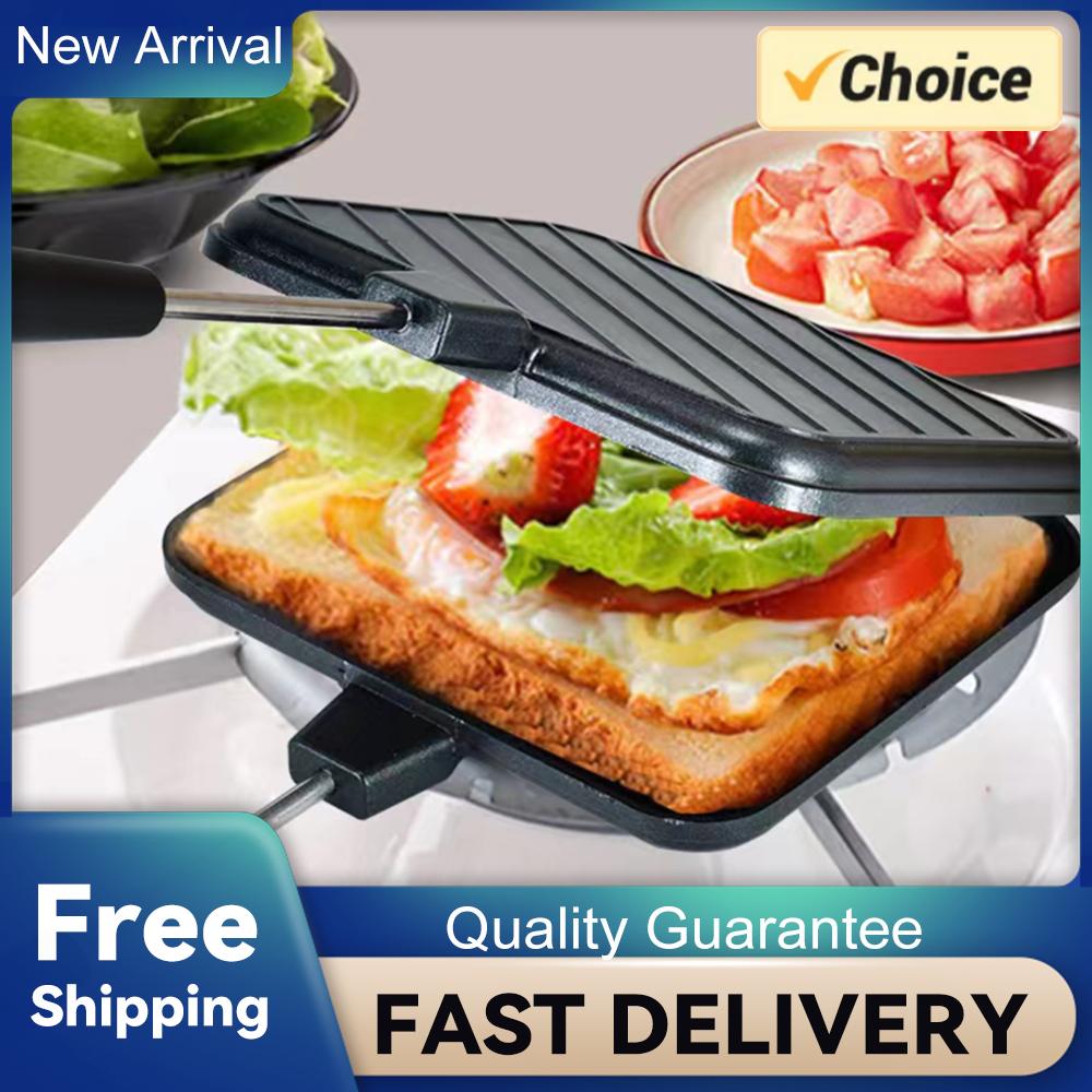 Сэндвичница-гриль с двойным переворачиванием, жаропрочная, многофункциональная для завтрака, блинов, тостов, омлетов China Mainland