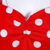 Women's Retro Travel Hem Short Sleeve Polka Dot Mid-Length Hem Dress
