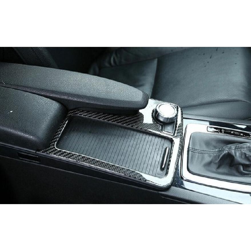 Real Carbon Fiber Gear Shift Box Panel Cover Trim For Benz C-Class W204 2008-14