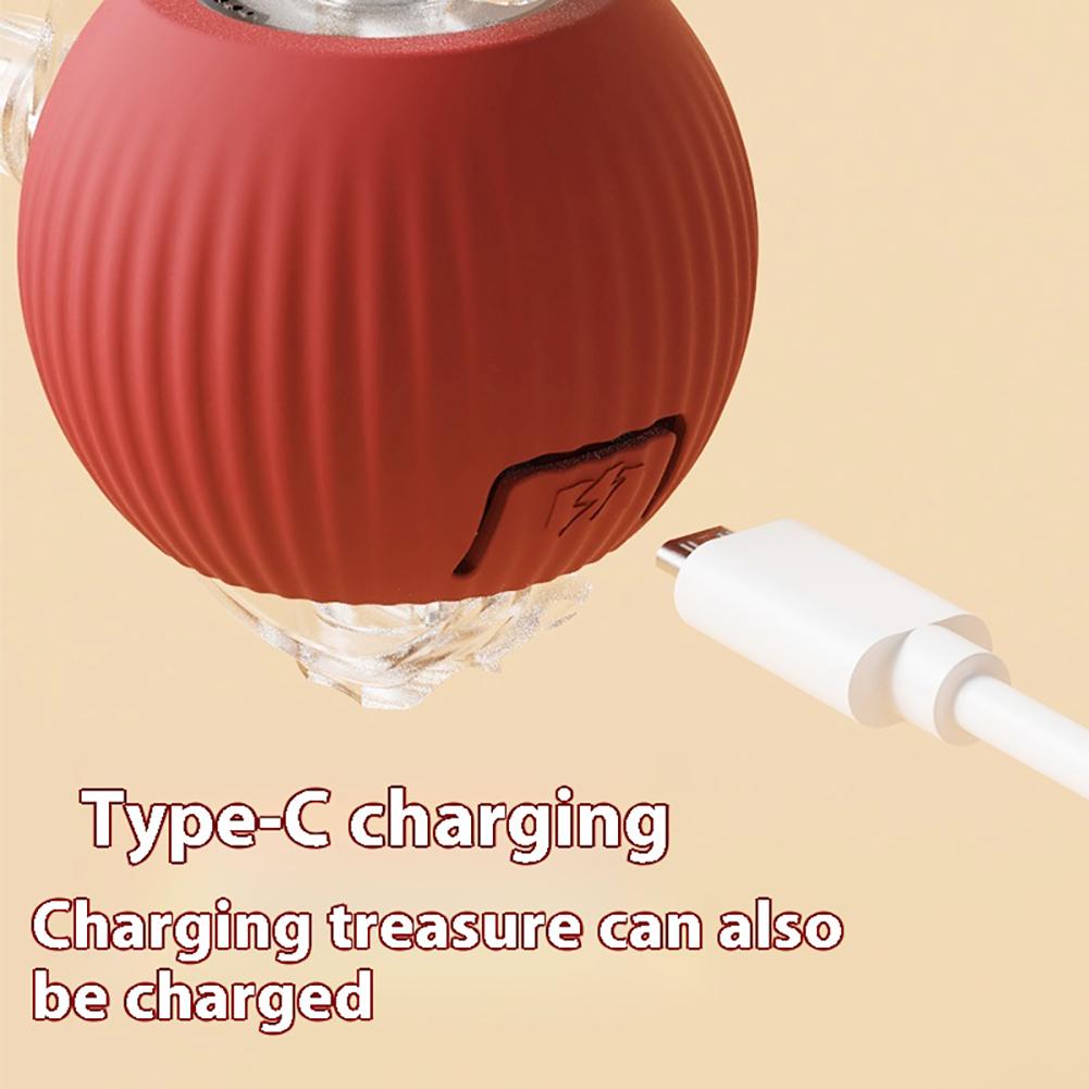 Cat Interactive Ball Toys Automatic Rolling Ball Faux Tail Rechargeable Smart Pet Electric Toy Dog Cat Training Imitate Mouse
