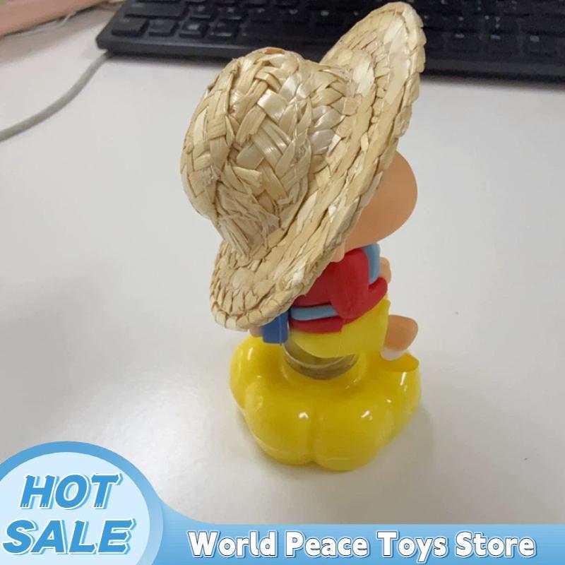Rotatable Straw Hat Crayon Shin-Chan Car Dashboard Ornaments Auto Interior Console Decor Figurines Desktop Decoration Mini Model