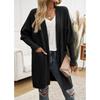 Women Bat Sleeve Cardigan Solid Color Knit Sweater Cardigan Coat