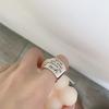Retro Cheering Letters Adjustable Open Ring for Women Punk Gothic Edgy Zircon Unisex Trendy Accessories Creative Family Gift