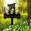 Metal Pit Bull Terrier Memorial Garden Stake Grave Marker Outdoor Decor Weatherproof