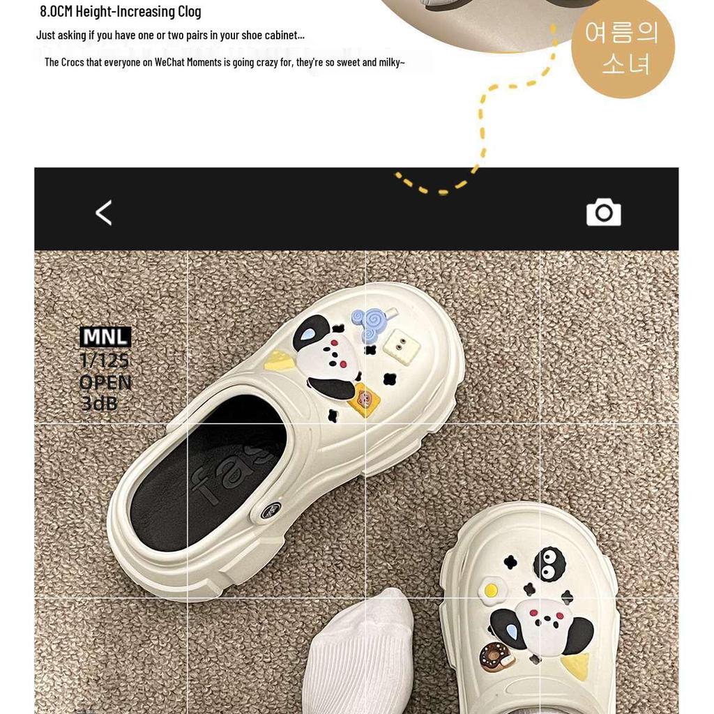 Sandales EVA à Talons Hauts pour Femmes - Semelle Épaisse 8CM Chaussures de Plage d'Été