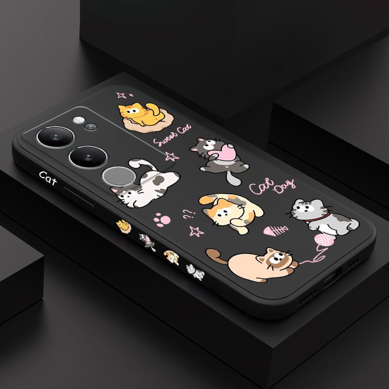 Cat String Ball Case For VIVO V29 V29E V27 V27E V25 V25E V23 V23E V21 V20 Pro 4G 5G Silicone Cover