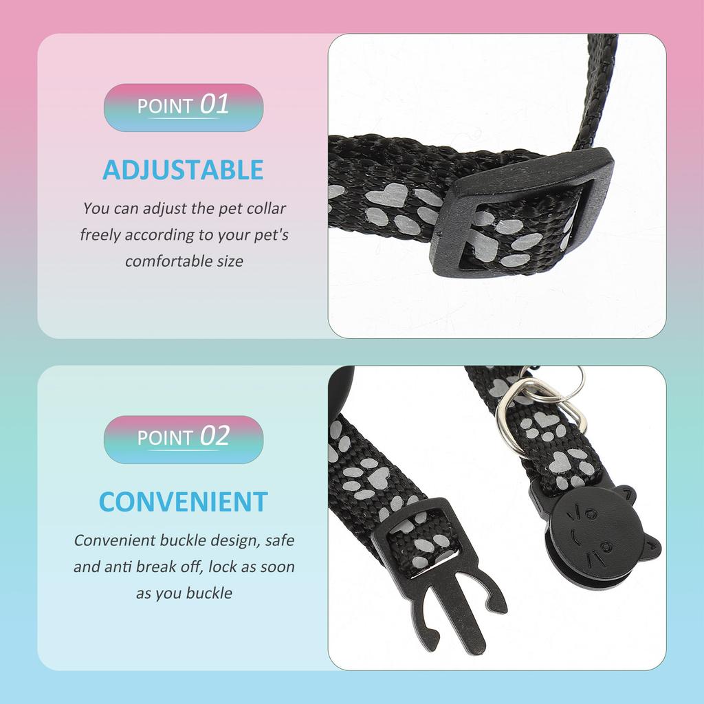 Anti-Lost Tracer Cat Collar Adjustable Waterproof Tracker Case Bell Reflective Lightweight Nylon Pet Collar for Cats and Small