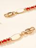 Redline French Red String Bracelet: 8K Rose Gold with Diamonds, Half Rope, Half Chain, Lucky Woven Design for Birth Year