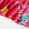 Women Floral Print Summer Dress V Neck Short Sleeve Wrinkle Free Belted