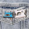 Pretty Sewing Machine Brooches Blue White Colors Enamel Pins For Women Jewelry With Free Shipping