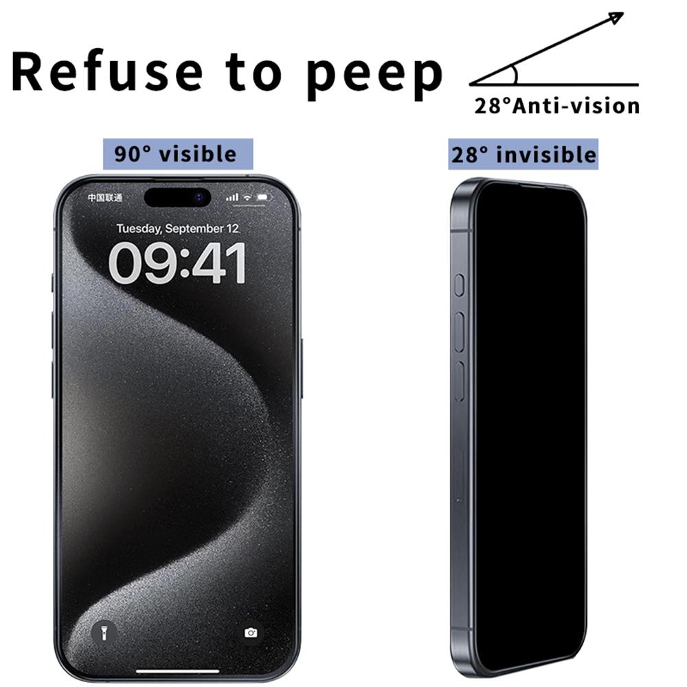 For iPhone 17 Screen Protector 28-Degree Anti-Spy Silk Printing Full Glue Film