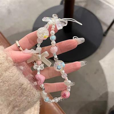 Korean Y2K Phone Lanyard Kawaii Heart Star Buttfly Style Phone Pendant Bear Sweet Cool Girl Phone Chain
