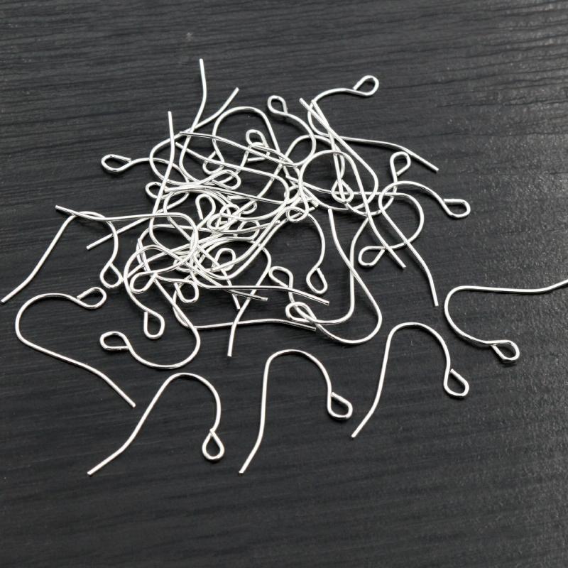 100pcs/lot 21x12mm Silver Plated Gold Color Earring Findings Ear Hook Earrings Clasps For Jewelry Making DIY Earwire Supplies