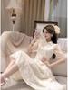 Elegant Summer 2024 Women's Two-Piece: Chinese Style Cheongsam Skirt & Camisole Dress with Frog Button Top
