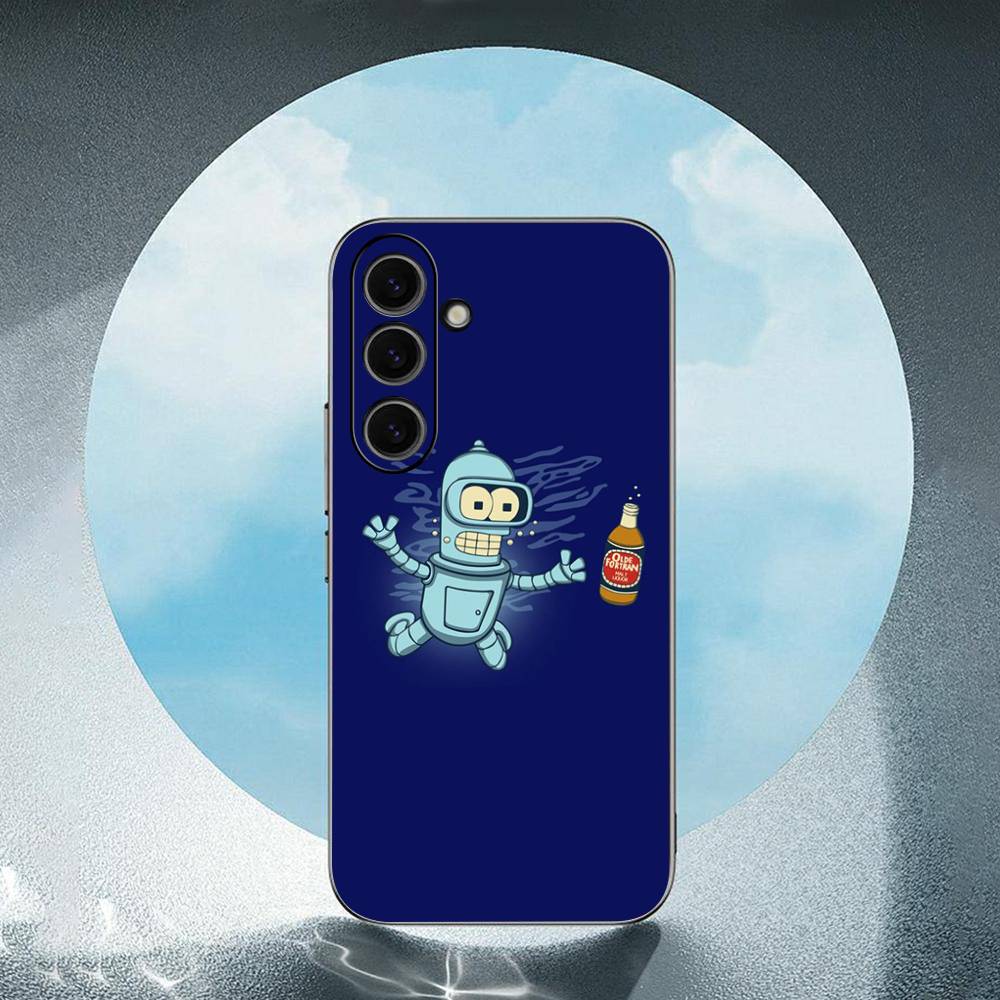 Cute Futuramas For Kid For Samsung Galaxy S25 S24 S23 Ultra S22 S21 Plus S20 Black Soft Silicone Protective Case
