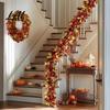 Bendable Wire Leaf Vines 78 Inch Fall Maple Leaves Tinsel Garland Shiny Metallic Twist Reusable Foliage for Weddings Garland Hanging Decoration