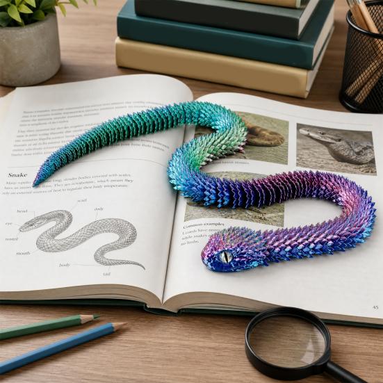 Hračka had tištěná 3D, s pohyblivými klouby, realistická textura šupin, flexibilní figurka hada, základní hračky pro dospívající chlapce a děti
