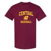 Central Michigan Bogen-Logo Baseball T-Shirt - Weinrot