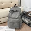 Schoolbag Korean Version Large Capacity Solid Color Backpack Girls Versatile Mori Simple High School College Student Schoolbag Casual Backpack Men