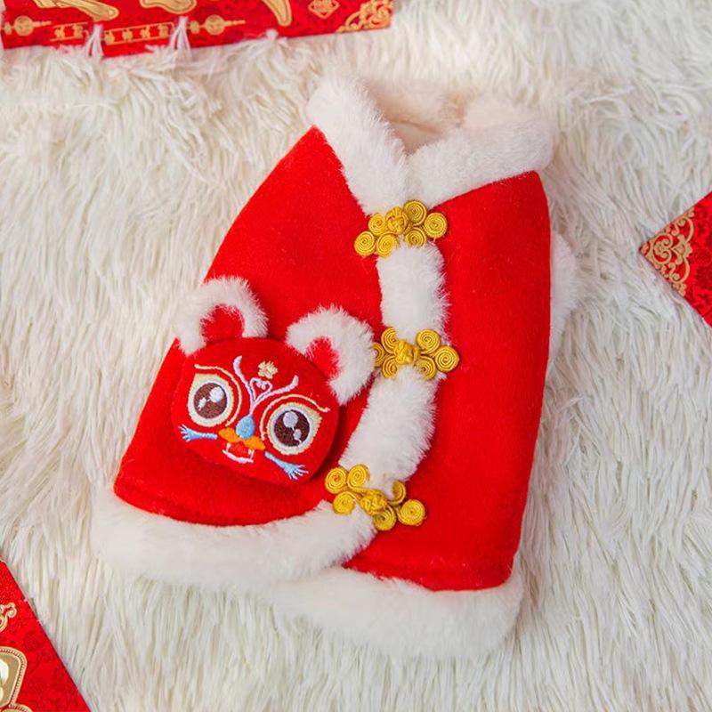 Dog Clothes New Year's Festive Little Tiger Tang Clothing Teddy Bear Small Dog New Year's Greetings Warm Two-legged Pet Clothing
