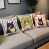 Cute caroon cat portrait photo frame fashion art Comfortable soft Pillow Case for Sofa Living Room Home Decor Protective Covers