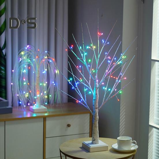 Wewnętrzne drzewko LED ze zdalnym sterowaniem, miękki blask, realistyczny wygląd, zasilane przez USB/baterie, drzewko RGB, lampka nocna, dekoracja