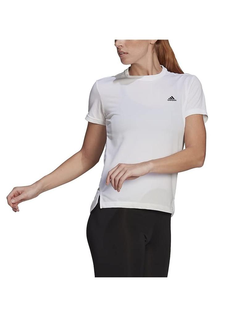 Adidas Aero Lady Designed to Move 3 Stripes Manches Courtes 28838 Taille Japonaise M T-Shirt Femme Blanc/Noir (GL3812)