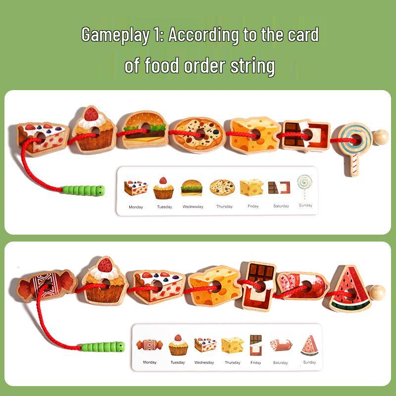 Montessori Caterpillar Lacing Beads Game for Children's Logical Thinking and Concentration Training