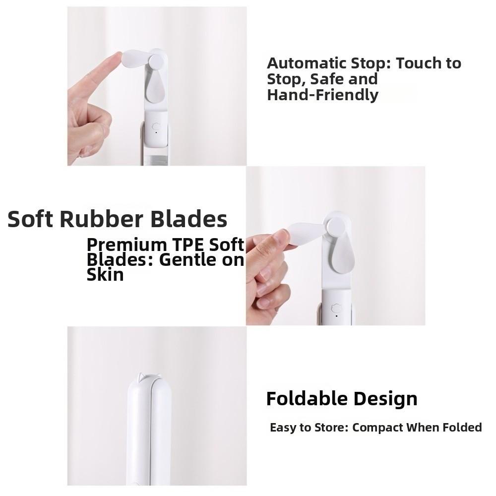 3 Speed Small Pocket Fan USB Rechargeable Folding Cooling Hand Fan  Outdoor