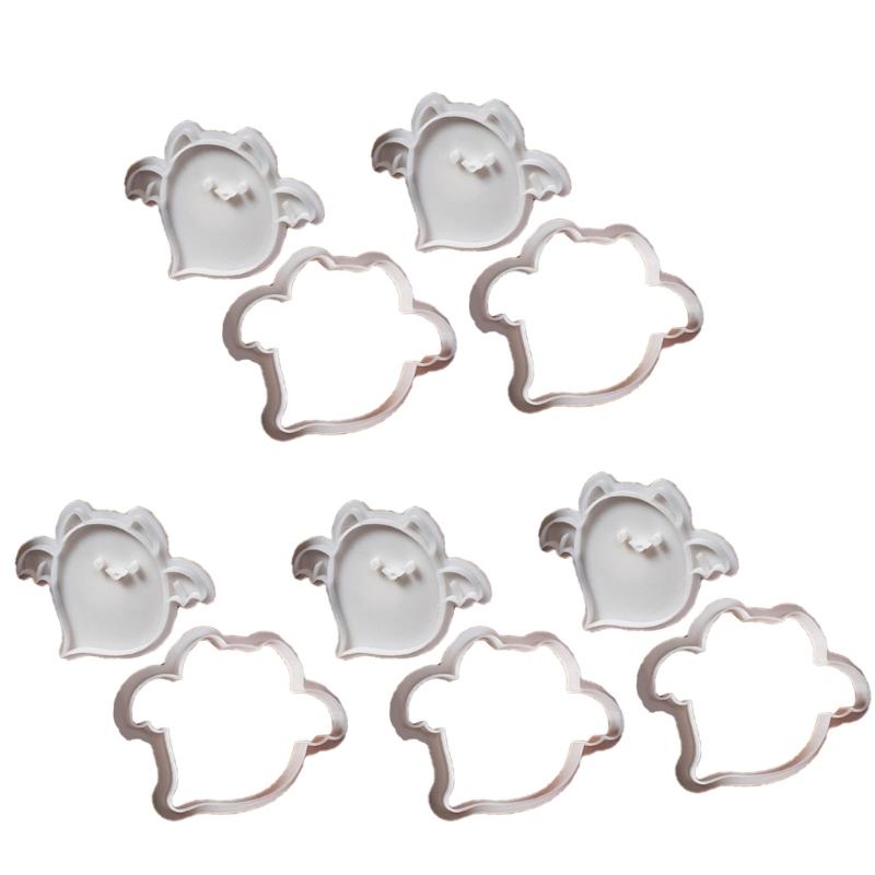 5Pcs Biscuits Mold Halloween Specter Cookie Cutter Biscuits Fondant Cookie Stamp Kitchen Tool Party Supplies