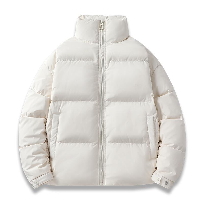 

Winter Men s Coat Loose Stand-up Collar Warm Down Jacket Couple Casual American Solid Color Simple Bread Coat Men s Clothing M