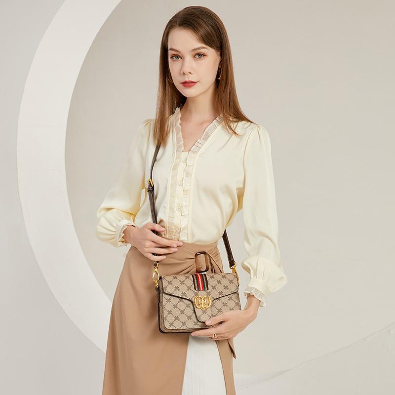 VEZFAA Taschen Damentaschen 2023 Neuer Stil Trendige Vielseitige Mode Umhängetasche Damen Bedruckte Schultertasche Damen Kleine Quadratische