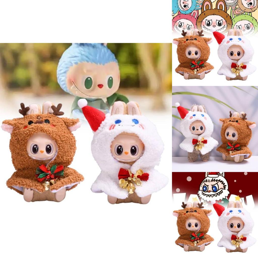 Adorable Doll Clothes Christmas Reindeer And Snowman Plush Keychain Set For Kids