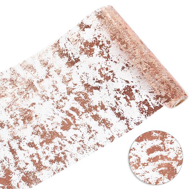 Metallic Gold Table Runner Sequin Glitter Thin Mesh Roll Tablecloth For Wedding Event Birthday Party Decoration Christmas Table
