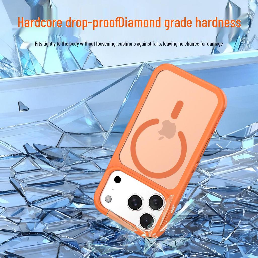 iPhone 17 Pro Max Matte Skin-Feel Case with Lens Stand - Drop-Proof, Heat Dissipation Protection