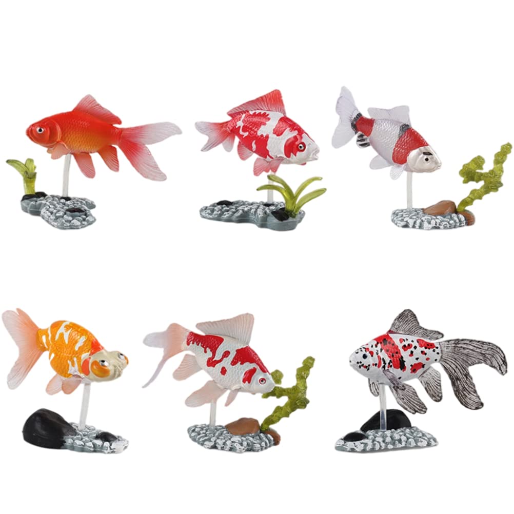 Urhomy Mini Goldfish Figure 3D Goldfish Goldfish Model Aquarium Interior Aquarium Set of 6 Set, Encyclopedia, Toy, Decoration, Figurine, Ornament,