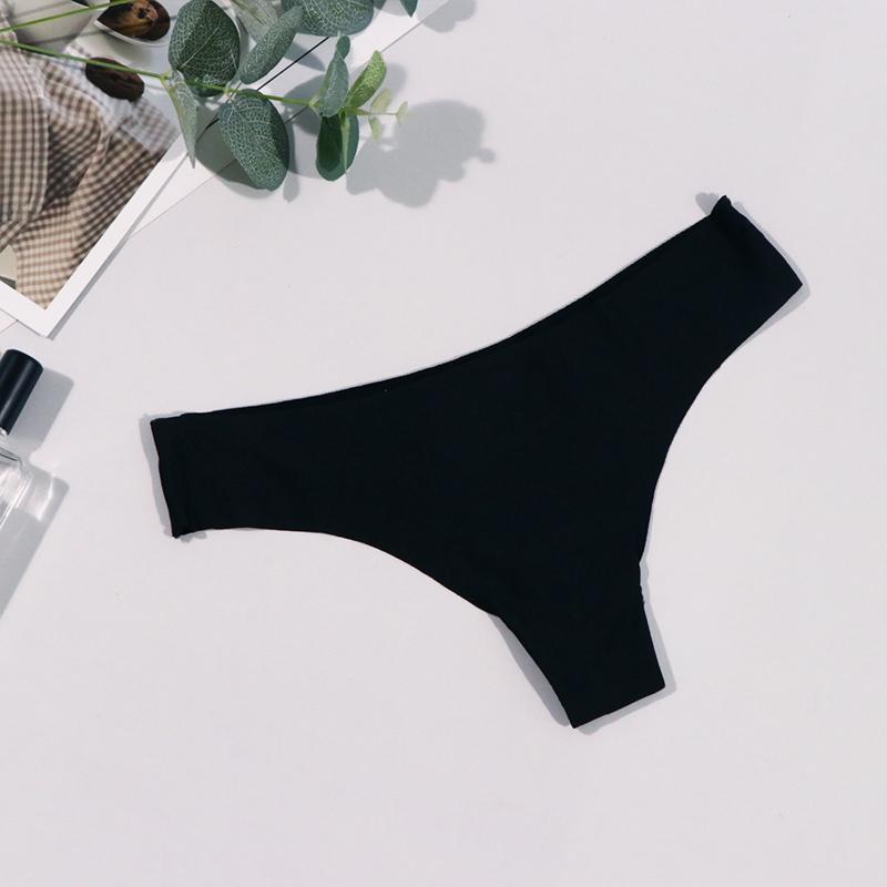 S-XL Ice Silk Panties for Women Low Waist Solid Color Underwear Panties Breathable and Comfortable Cotton Thong