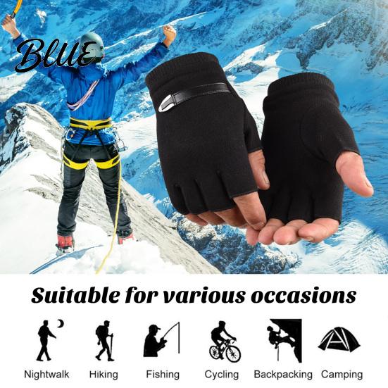 Micro Velvet Lining Finger Faux Men Autumn 1 Pair Riding Gloves Winter Half Black Leather