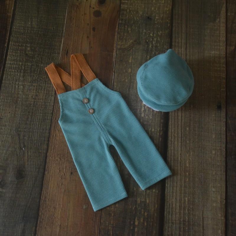 

Одяг для фотозйомки новонароджених. Дитячі фотошапочки Комбінезони для хлопчиків. Фотостудійний одяг. світло-зелений колір