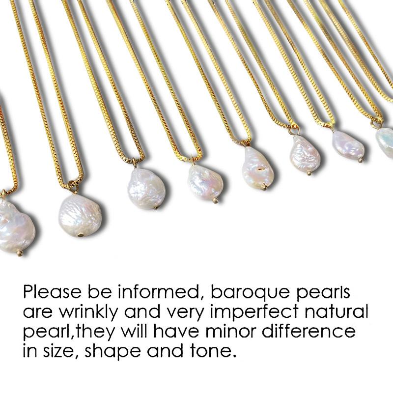 Stainless Steel Irregular Pearl Necklace: Retro Clavicle Chain with Versatile, Chic Design