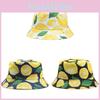 Lemon Print Fisherman Hat Fruit Pattern Bucket Cap Sun Breathable Protection