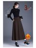 2025 Autumn/Winter Wool Cashmere High-Waisted A-Line Pocket Skirt, Mid-Length.