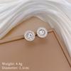 ZAKOL Shiny Crystal Zircon Round Pendant Necklace Earrings for Women Exquisite Stainless Steel Chain 2 Pcs Zircon Set