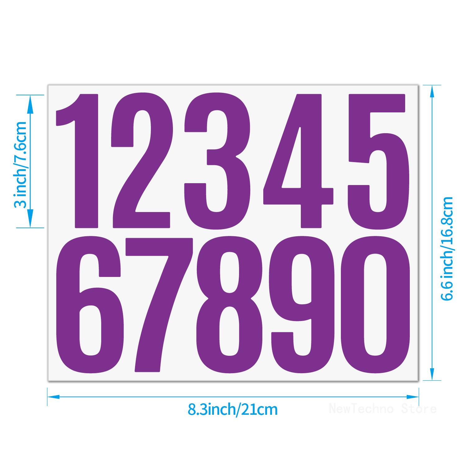 

1PCS Large 4-inch Numeral Number Stickers for Mailbox Stationery DIY Diary Self-adhesive Waterproof Number Stickers Home Decor фіолетовий