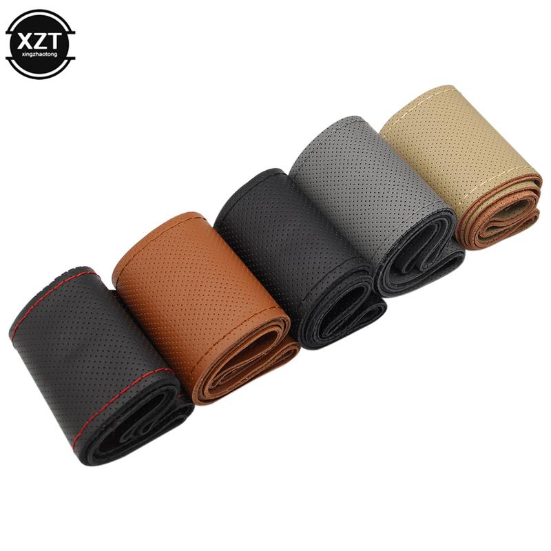 Hot Sale 42cm 45cm 47cm 50CM Kryt na volant pro auto náklaďák Autobus DIY Ručně vyráběný kryt na volant z pravé kůže