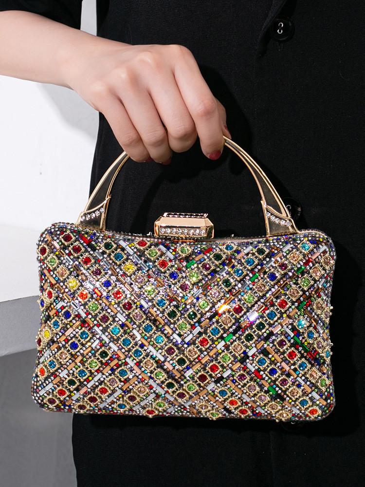 Pochette da sera vintage con decorazioni di strass per eventi formali