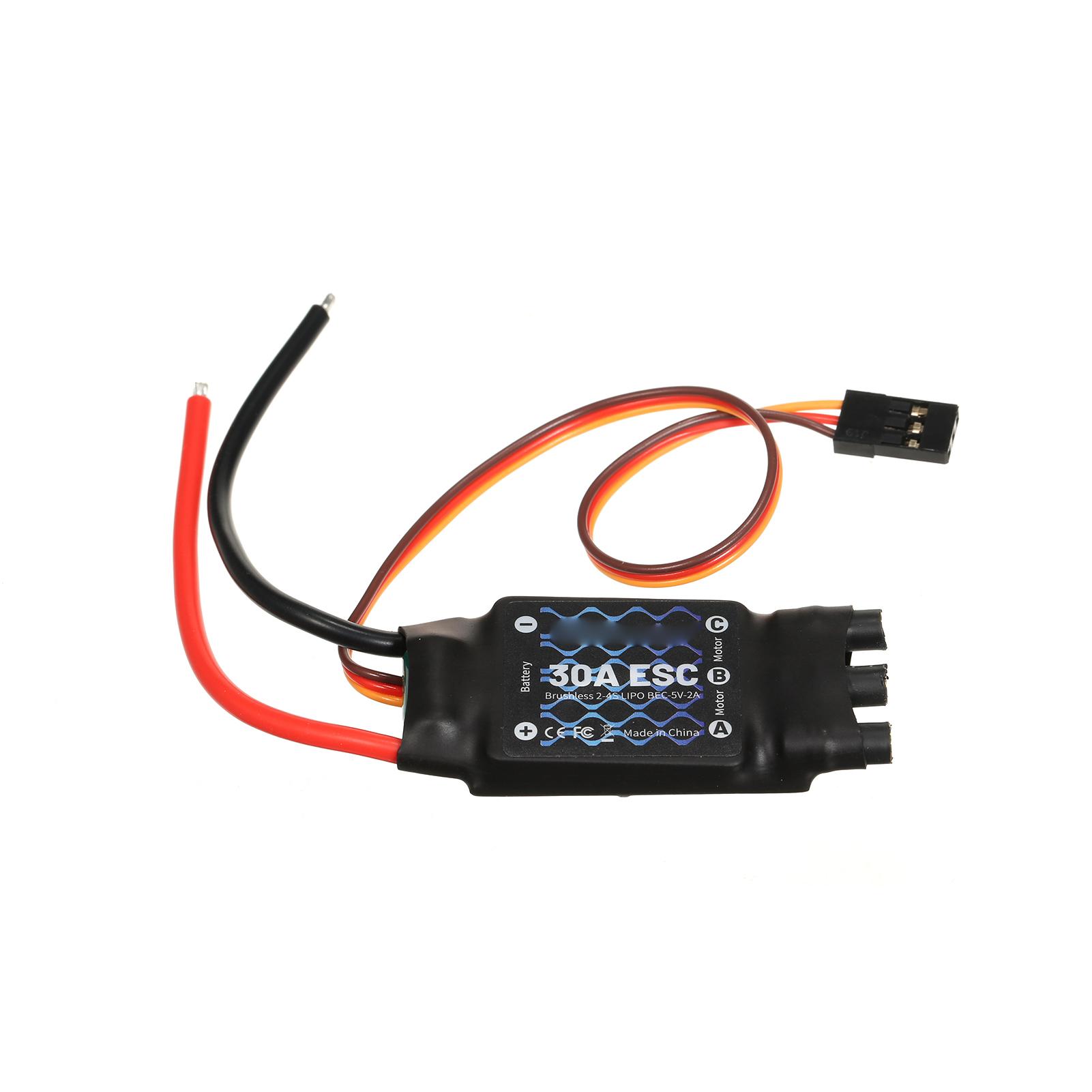 

GTSKYTENRC 2 4S 30A Brushless ESC Motor Speed Controller Remote Control BEC ESC for Fixed Wing Aircraft 450 V2 чорний