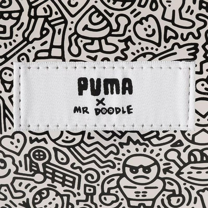 

New PUMA X MR Doodle Shopper Collaboration Fabric Handbag Regular Unisex White 077438-01 37*9*34CM