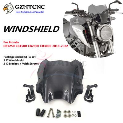 CB 125R 250R 300R Wind Deflector W/ Bracket Support Fixing Windscreen For Honda 2018-2022 CB125R CB150R CB250R CB300R Windshield